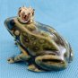 Hagen Renaker Frog Prince, Older Darker Green Bullfrog Papa A-344 Pre-Owned