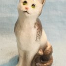Hagen Renaker Gray and White Cat Sitting