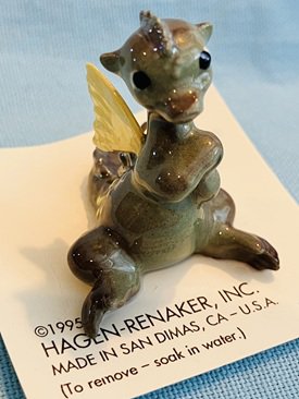 Hagen Renaker 1995 Spotted Green Dragon - Pre-Owned #892
