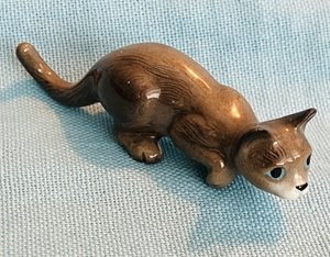 Hagen Renaker Gray Crouching Cat A-3079