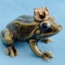 Hagen Renaker Frog Prince, Older Darker Green Bullfrog Papa A-344 Pre-Owned