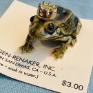 Hagen Renaker Frog Prince, Older Darker Green Bullfrog Papa A-344 Pre-Owned