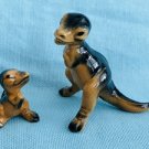 Hagen Renaker Tyrannosaurus Rex, Set of 2 Orange Black A-967, A-696