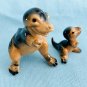 Hagen Renaker Tyrannosaurus Rex, Set of 2 Orange Black A-967, A-696