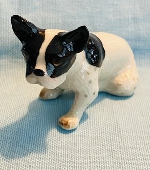 Klima Miniature Porcelain Animal French Bulldog Seated Black & White K431 NEW