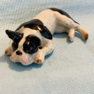 Klima Miniature Porcelain Animal French Bulldog Lying Down Black & White K431 NEW