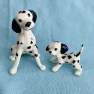 Hagen Renaker Dalmatian Mama & Puppy, Older Speckled Version A-497 & A-498