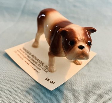 Hagen Renaker Brown & White Bulldog Dog A-20871 NEW