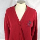 Liz Claiborne Vintage Lizsport Caridigan Sweater Womens Red Sz Large