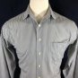 David Taylor Gray/White Stripe Long Sleeve Dress Shirt Sz M 15-15.5/34-35