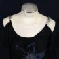 DOTS Womens Size Large Black w/Blue Flower Chain Straps Top