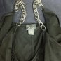 DOTS Womens Size Large Black w/Blue Flower Chain Straps Top
