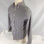 Structure Mens Long Sleeve Button Down Shirt Blue/White/Gold Plaid Sz Med.