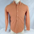 IZOD Men's Long Sleeve Button Down Shirt Orange Checkered Size Small