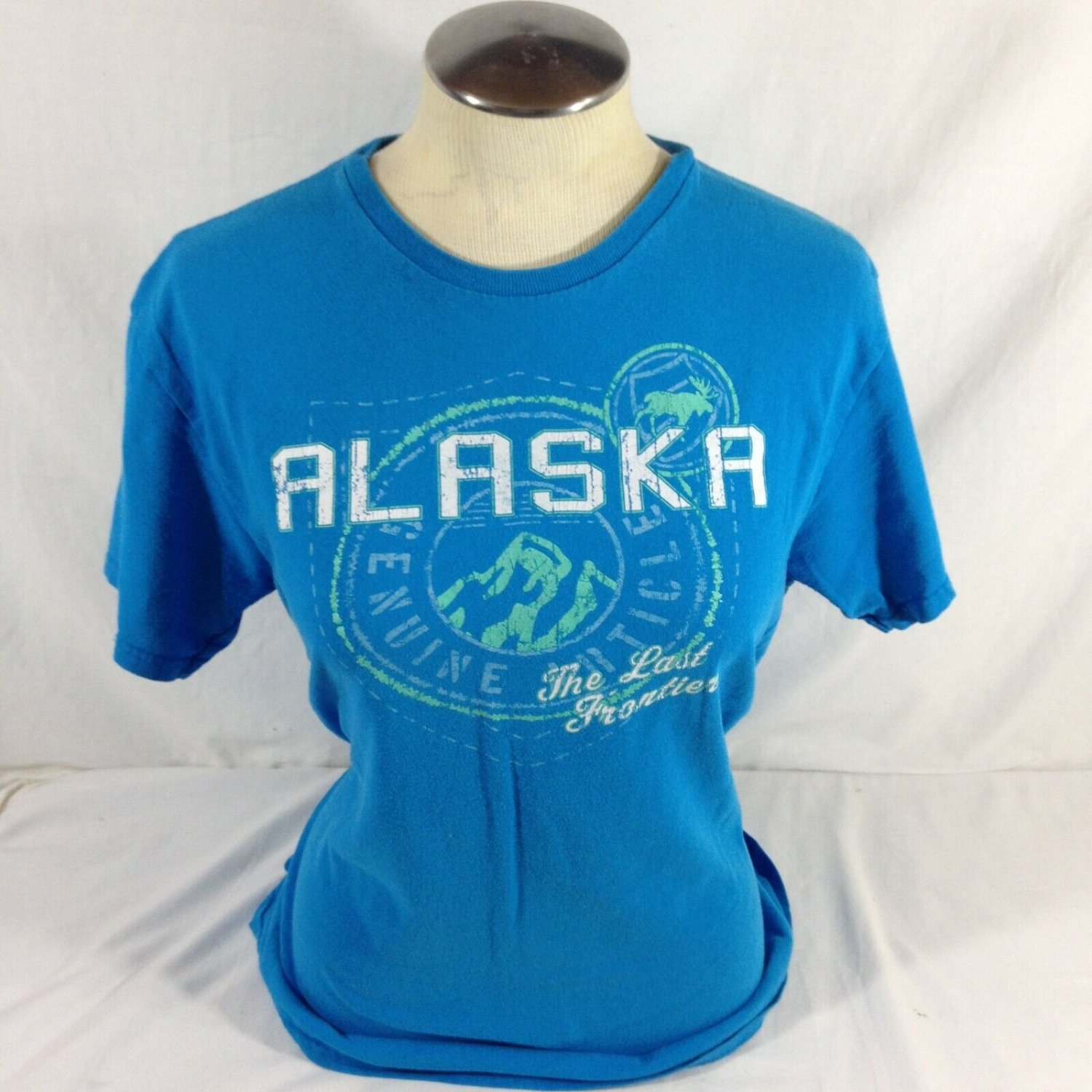 ALASKA-The Last Frontier,Delta Pro Weight Brand ,Tee Shirt, Blue, Womens Sz M
