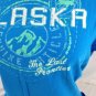 ALASKA-The Last Frontier,Delta Pro Weight Brand ,Tee Shirt, Blue, Womens Sz M