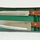 MAXAM Carving 2 Pc Knife Set Stainless Steel Kitchen 9" Chef 8" Slicing Japan