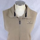 Haley Womens Sleeveless Fleece Vest Sz Medium Beige Full Zip and Pockets