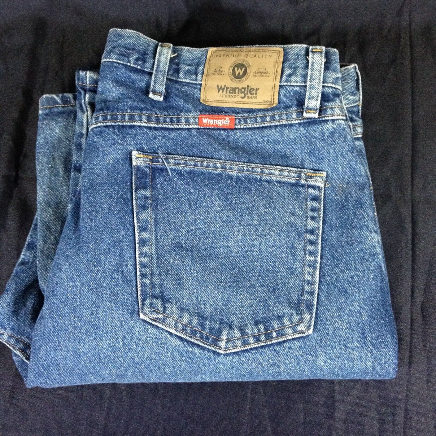 Wrangler Mens 96501DS Premium Quality Regular Fit Blue Jeans Sz 40x30