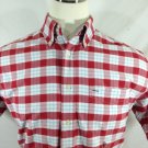 Tommy Hilfiger Mens Oxford Collar S/S Shirt Plaid Red/White Size Medium