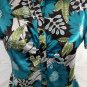 Fred David Women's Short Sleeve Blouse Top Shirt Green/Black/ White Medium