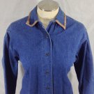 Marsh Landing Vintage Womens Denim Long Sleeve Shirt Sz Small
