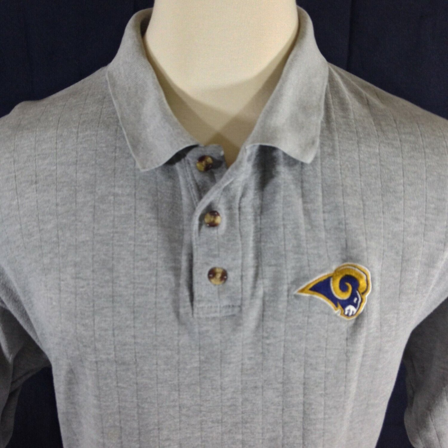 Iron Knight Athletic L.A. Rams Football Polo S/S Gray Mens XL