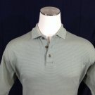 Pebble Beach Green Olive Two Ply Mercerized Cotton Golf Polo Shirt Mens Sz M