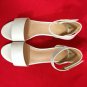 C Est 1946 Womens Ivory Leather Wedge Heels Size 10M