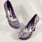 Shoes of Soul Women's Platform Stiletto Pumps  Heels Fabric Purple Sz 7