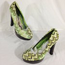 Shoes of Soul Shoes of Soul Women's Green Fabric Stiletto Pumps/Shoes Size 7