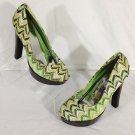 Shoes of Soul Women's Green Fabric Stiletto Pumps/Shoes Size 6