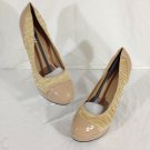 Shoes of Soul Women's Beige Fabric Stiletto Pumps/Shoes Size 10