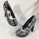Shoes of Soul Women's Platform Stiletto Pumps  Heels Fabric Black Sz 8