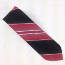 Ketch Maroon and Black Striped Skinny Polyester Men's Tie 55"x 3" Used