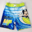 Disney Mickey Mouse Boys Toddler Swim Trunk Shorts Green Blue Size 2T