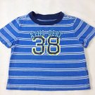 Faded Glory Boy Infant Blue Striped Short Sleeve T-Shirt "ATHL DEPT" Sz 18M