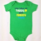 Faded Glory Boy Infant Sz 18M Green Jumper " Baby Not Happy Ain't Nobody Happy