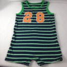 Carters Boys Infant One Piece Blue/Green Stripe "28" Romper Sz 24M