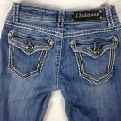 LA Idol USA Blue Jeans Distressed Junior  Stitched Pocket Stretch Tag Sz 5 29x33
