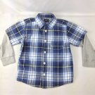 Oshkosh B'gosh Boys Toddler Long Sleeve Shirt Blue Plaid Size 3T
