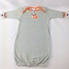 Gerber Gray/White Striped Sleeper w/Mittens Unisex Size 0-6 Months