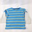 Jumping Beans Boys Toddler Blue Stripe T-Shirt Long Sleeve Crew Neck Size 18 M