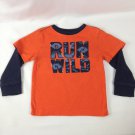 Gymboree Boys Toddler Long Sleeve T-Shirt Orange "Run Wild" Sz 24M