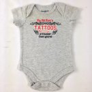 Garanimals Boys Toddler One Piece Gray Sz 0-3 M "My Old Mans Tattoos Are Badder"