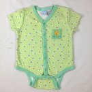 Disney Winnie The Pooh Boys Toddler Green One Piece S/Sleeve Bodysuit Sz 0-3M