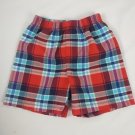 Nickelodeon Boys Toddler Red Plaid Elastic Waist Pullup Shorts Size 3T