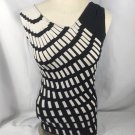 CAbi  Womens  Abstract  Sleeveless  Black & White Top Juniors Petite Size XS