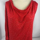 Studio Y Women's Juniors Petite Red Sequins Asymmetric Top Size S