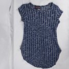 Kids Can't Miss Girls Blue/White Stripe Short Sleeve Top Size 10-12